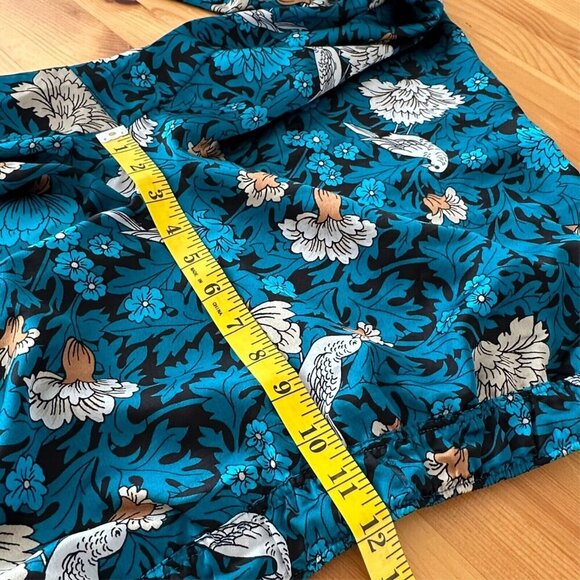 Ann Taylor Pajama Women L Blue Floral & Bird Pajama Top Pant Set Sleep - Picture 10 of 16